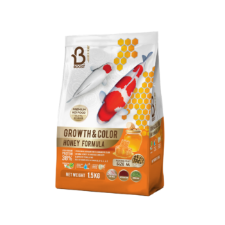 Boost Koi Growth & Color Honey Formula อาหารปลาคาร์ฟผสมน้ำผึ้ง เร่งโต เร่งสี (เม็ดลอย)