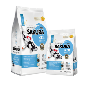 ซากุระโค่ย อาหารปลาคาร์ฟ SAKURA KOI สูตรเร่งขาว โปรตีน38% เหมาะสำหรับ ตันโจ ชิโร่