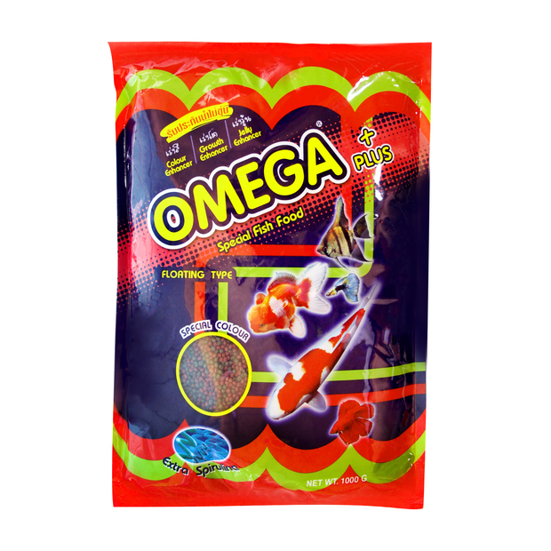 อาหารปลาคาร์ฟ Omega+plus อาหารสำหรับปลาสวยงาม อาหารปลาสูตรพรีเมียมที่รวบรวมสารอาหารจำเป็นทั้งโปรตีน คาร์โบไฮเดรต กรดอะมิโน วิตามิน และแร่ธาตุไว้ในสัดส่วนที่สมดุลที่สุด เพื่อให้มั่นใจว่าปลาสวยงาม ปลาคาร์ฟ หรือปลาเขตร้อน มีสุขภาพที่แข็งแรง พร้อมเสริมสร้างสีสันให้สดใสโดดเด่นอย่างเป็นธรรมชาติ โดยตัวอาหารเป็นแบบเม็ดลอยที่ออกแบบมาให้คงรูปได้ดี มั่นใจได้ว่าน้ำในตู้จะใสสะอาดไม่ขุ่นมัวให้กวนใจ